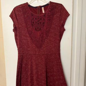 Maroon Red Heathered Xhilaration Dress